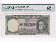 Turkey, 100 Lira, 1969, UNC, p182, 5.Emission
PMG 65 EPQ
Estimate: USD 1.000-2.000
