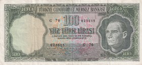 Turkey, 100 Lira, 1969, VF(+), p182, 5.Emission
Natural
Estimate: USD 50-100