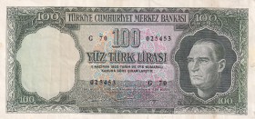 Turkey, 100 Lira, 1969, VF, p182, 5.Emission
Natural
Estimate: USD 75-150
