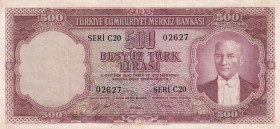 Turkey, 500 Lira, 1953, VF, p170, 5.Emission
Pressed
Estimate: USD 200-400