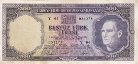 Turkey, 500 Lira, 1968, XF(-), p183, 5.Emission
Natural
Estimate: USD 50-100
