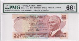 Turkey, 20 Lira, 1966, UNC, p181a, 6.Emission
PMG 66 EPQ
Estimate: USD 1.500-3.000