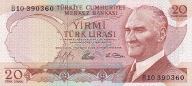 Turkey, 20 Lira, 1966, UNC, p181b, 6.Emission
B10 First Prefix
Estimate: USD 600-1.200