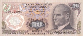 Turkey, 50 Lira, 1976, UNC, p188, 6.Emission
Last Prefix
Estimate: USD 15-30