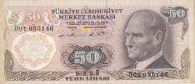 Turkey, 50 Lira, 1976, XF, p188, 6.Emission
"D01" prefix
Estimate: USD 150-300