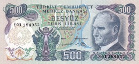 Turkey, 500 Lira, 1974, UNC, p190c, 6.Emission
"E01" prefix
Estimate: USD 800-1.600