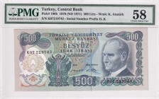 Turkey, 500 Lira, 1974, AUNC, p190b, 6.Emission
K07 Prefix
Estimate: USD 300-600