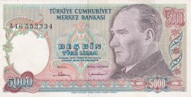 Turkey, 5.000 Lira, 1981, XF(+), p196A, 7.Emission
No watermark
Estimate: USD 750-1.500