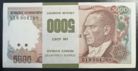 Turkey, 5.000 Lira, 1990, UNC, p198, BUNDLE
7.Emission
Estimate: USD 125-250