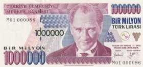 Turkey, 1.000.000 Lira, 1996, UNC, p209c, 7.Emission
Top 100 Serial Numbers
Estimate: USD 50-100