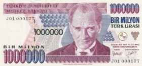 Turkey, 1.000.000 Lira, 1996, UNC, p209c, 7.Emission
Low Serial Number
Estimate: USD 40-80