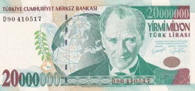 Turkey, 20.000.000 Lira, 2001, UNC, p215, 7.Emission
"D90" Last Prefix
Estimate: USD 450-900