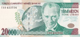 Turkey, 20.000.000 Lira, 2001, UNC, p215, 7.Emission
Estimate: USD 50-104