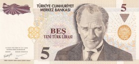 Turkey, 5 New Lira, 2005, UNC, p217, 8.Emission
Nice serial number
Estimate: USD 20-40
