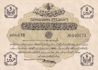 Turkey, Ottoman Empire, 5 Piastres, 1916, UNC, p87, Talat / Hüseyin Cahid
V. Mehmed Reşad Period, AH: 6 August 1332,sign: Talat / Hüseyin Cahid
Esti...
