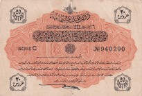 Turkey, Ottoman Empire, 20 Piastres, 1916, XF(+), p88, Talat / Hüseyin Cahid
V. Mehmed Reşad Period, AH: 6 August 1332,sign: Talat / Hüseyin Cahid
E...