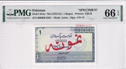 Pakistan, 1 Rupee, 1975/1981, UNC, p24As, SPECIMEN
PMG 66 EPQ
Estimate: USD 225-450