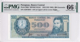 Paraguay, 500 Guaranies, 1963, UNC, p200b
PMG 66 EPQ
Estimate: USD 225-450