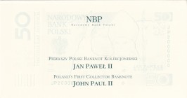 Poland, 50 Zlotych, 2006, UNC, p178, FOLDER
Pope John Paul II, Commemorative Banknote
Estimate: USD 40-80