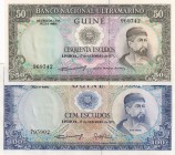 Portuguese India, 50-100 Escudos, 1971, UNC, p44;p45, (Total 2 banknotes)
Estimate: USD 20-40