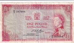 Rhodesia, 1 Pound, 1964, VF, p25a
Estimate: USD 100-200
