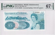 Saint Helena, 5 Pounds, 1981, UNC, p7b
PMG 67 EPQ, High condition
Estimate: USD 50-100