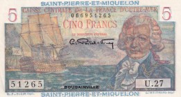 Saint Pierre & Miquelon, 5 Francs, 1950/1960, UNC, p22
Estimate: USD 75-150