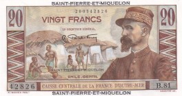 Saint Pierre & Miquelon, 20 Francs, 1950/1960, UNC, p24
Estimate: USD 75-150