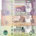 Saudi Arabia, 5-10-50 Riyals, 2016, UNC, p38; p39; p40, (Total 3 banknotes)
Estimate: USD 30-60