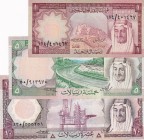 Saudi Arabia, 1-5-10 Riyals, 1977, XF, p16; p17; p18, (Total 3 banknotes)
Stained
Estimate: USD 25-50