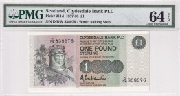 Scotland, 1 Pound, 1987/1988, UNC, p211d
PMG 64 EPQ
Estimate: USD 50-100