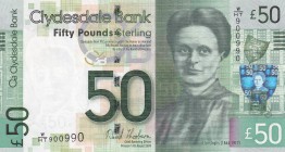Scotland, 50 Pounds, 2009, UNC, p229La
Clydesdale Bank
Estimate: USD 150-300