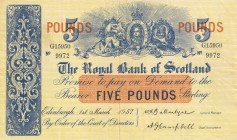 Scotland, 5 Pounds, 1957, XF, p323c
Estimate: USD 100-200