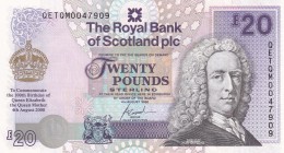 Scotland, 20 Pounds, 2000, UNC, p361
Commemorative banknote
Estimate: USD 75-150