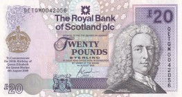 Scotland, 20 Pounds, 2000, UNC, p361
Commemorative Issue (Banknote printed by Queen's mother, Elizabeth Bowes Lyon, in memory of 100th anniversary.
...