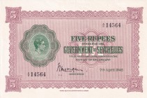 Seychelles, 5 Rupees, 1942, AUNC, p8
Estimate: USD 750-1500