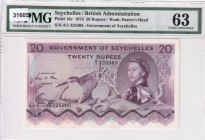Seychelles, 20 Rupees, 1974, UNC, p16c
PMG 63
Estimate: USD 500-1000