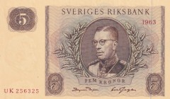 Sweden, 5 Kronor, 1963, UNC, p50b
Estimate: USD 10-20