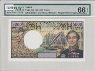 Tahiti, 5.000 Francs, 1985, UNC, p 28d
PMG 66 EPQ
Estimate: USD 250-500