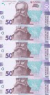Ukraine, 50 Hryven, 2019, UNC, pNew, (Total 5 consecutive banknotes)
Estimate: USD 20-40