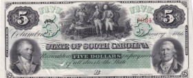 United States of America, 5 Dollars, 1865, POOR, pS3313, REMAINDER
State of South Carolina, Post Civil War
Estimate: USD 100-200