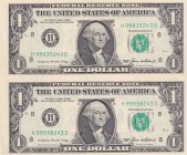 United States of America, 1 Dollar, 1985, UNC, p474
In 2 blocks. Uncut.
Estimate: USD 10-20
