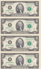 United States of America, 2 Dollars, 2003, UNC, p516a, (Total 4 banknotes)
In 4 blocks. Uncut.
Estimate: USD 20-40