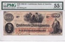 United States of America, 100 Dollars, 1862/1863, AUNC,
PMG 55 EPQ
Estimate: USD 250-500
