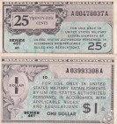 United States of America, 25 Cents-1 Dollar, Military Payment Certificate Series 461 (Total 2 banknotes)
25 Cents, AUNC; 1 Dollar, XF
Estimate: USD ...