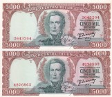 Uruguay, 5.000 Pesos, 1967, UNC, p50b, (Total 2 banknotes)
Estimate: USD 15-30