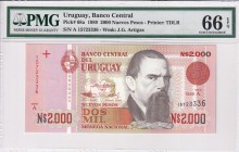 Uruguay, 2.000 Nuevos Pesos, 1989, UNC, p68a
PMG 66 EPQ
Estimate: USD 35-70