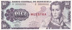Venezuela, 10 Bolivares, 1981, UNC, p60s, SPECIMEN
Estimate: USD 20-40