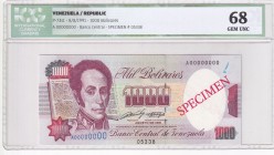 Venezuela, 1.000 Bolivares, 1991, UNC, p73s1, SPECIMEN
ICG 68, High Condition
Estimate: USD 50-100