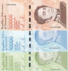 Venezuela, 10.000-20.000-50.000 Bolivares, 2019, UNC, pNew, (Total 3 banknotes)
Estimate: USD 10-20